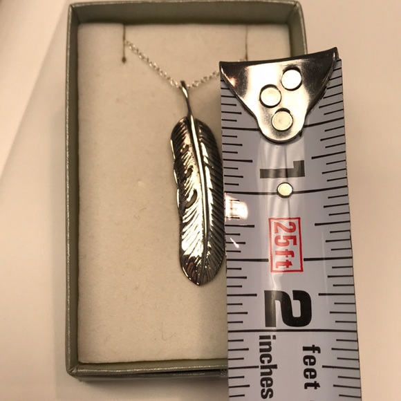 STERLING SILVER FEATHER PENDANT RETAIL 92.00 NWT - Picture 3 of 6